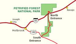 Parco nazionale della foresta pietrificata - Localizzazione