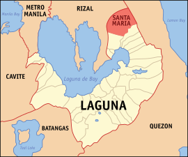 Santa Maria na Laguna Coordenadas : 14°28'30"N, 121°25'30"E
