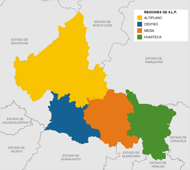 Ubicación geográfica de las regiones