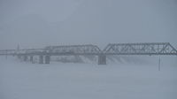 Вид на мост с ледовой переправы