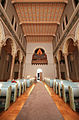 Sankt Pauls Kirke. Interior viewed from altar, portrait format, wide angle