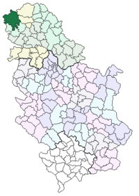 Location of the municipality of Sombor within Serbia