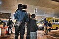 Parents brought their children in the court to "send cars" to stay behind to support the arrested