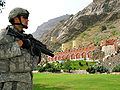 US soldier on the Afghan side of border in 2007