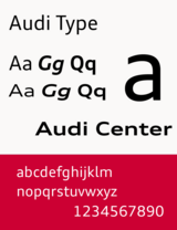 Schriftbeispiel der Schrift Audi Sans (Audi 2009-)