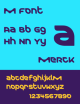 Schriftbeispiel der Schrift M Font (Merck KGaA)