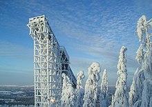 Un tremplin de saut à ski en Finlande