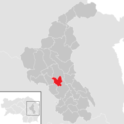 Kommunens läge i distriktet Weiz