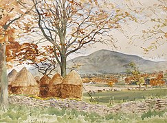 Landscape with haystacks, 1934
