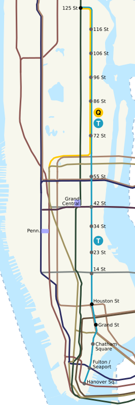 Second Avenue Subway op de kaart