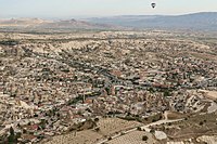 Aerial view of the town Göreme.