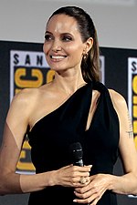 Jolie na San Diego Comic-Con International 2019, durante o painel da Marvel Studios