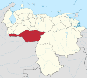 Localizarea statului Apure în Venezuela