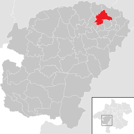 Poloha obce Atzbach v okrese Vöcklabruck (klikacia mapa)