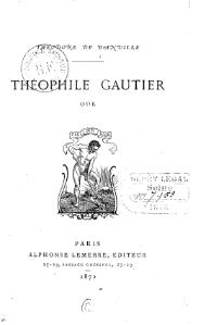 Théodore de Banville, Théophile Gautier, ode, 1872    