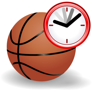 English: Basketball with clock to represent a ...