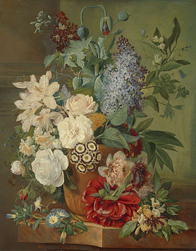 Flowers in a Terracotta Vase - Albertus Jonas Brandt and Eelke Jelles Eelkema