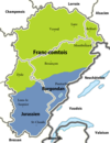 Carte linguistique de la Franche-Comté.