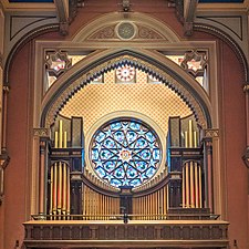 Front stained glass and organ pipes (2019)