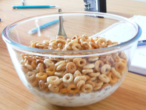 A bowl of Cheerios