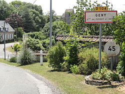 Cuissy-et-Geny (Aisne) city limit sign