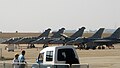 Two Dassault Rafale B, One Rafale C and two USAF F-16 C at Aero India 2013