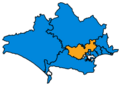 Toutes les circonscriptions sont remportées par le Parti conservateur, sauf Mid Dorset and North Poole (libéraux-démocrates)