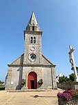 La façade ouest de l'église Saint-Pierre-et-Saint-Paul de Bangor à Belle-Île-en-Mer dans le Morbihan.