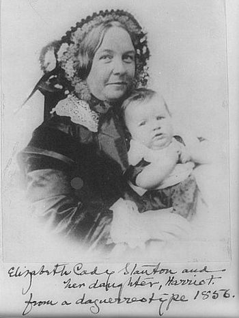 English: Elizabeth Cady Stanton and her daught...