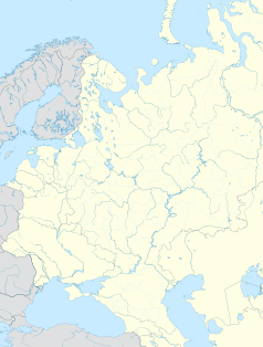 Mapa konturowa europejskiej części ZSRR (granice powojenne), na dole znajduje się punkt z opisem „Stalingrad”