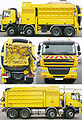 4 views of a suction excavator truck