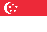 Die nasionale vlag van Singapoer.
