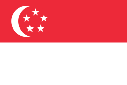  National Flag of Singapore. Flag ratio: 2:3