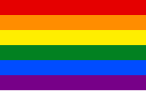 Bandera LGBT actual de seis franjas (desde 1979).