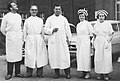 Stoją od lewej - dr H. Błażniak, dr H. Kompf, dr R. Jackowski, NN, s. J. Powidis, poł. l. 60 XX w.