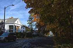 Houses adjacent to the Highland Dingle, including that of a prominent developer of the neighborhood, Samuel O. Hoyt (left-foreground)[1]