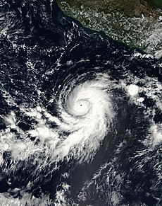 Hurricane Sergio near peak intensity