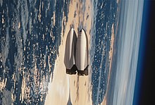 Hình minh họa vị trí tiếp nhiên liệu có thể có của tàu vũ trụ thuộc Hệ thống Vận tải Liên hành tinh, thiết kế cũ của Starship.