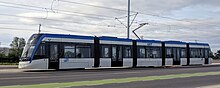 Ion light rail vehicle in service Ion Flexity Freedom 514 service livery.jpg