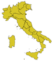 Una delle tante mappe della suddivisione in regioni d'Italia.
