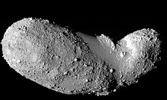 The small near-Earth asteroid 25143 Itokawa is a prime example of a rubble pile, with numerous boulders covering its surface Itokawa06 hayabusa.jpg