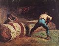 Bruk av stokksag på måleri av Jean-François Millet