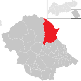 Poloha obce Kals am Großglockner v okrese Lienz (klikacia mapa)