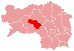 Distriktets läge i Steiermark