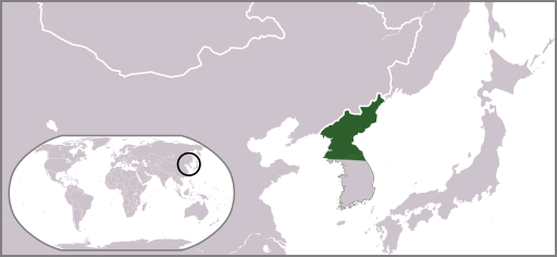 Location of northern Korea