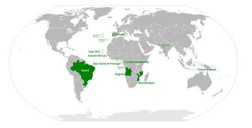 Carte des pays lusophones