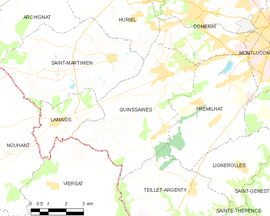 Mapa obce Quinssaines