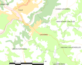 Mapa obce Laguenne