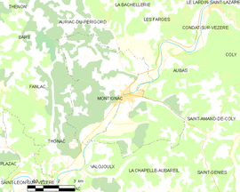 Mapa obce Montignac