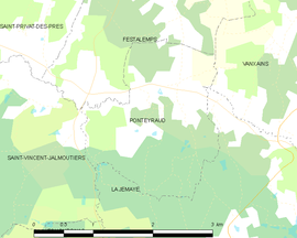 Mapa obce Ponteyraud